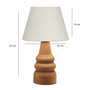 Opviq Lámpara de mesa AYD-3562 con cuerpo de madera y pantalla crema